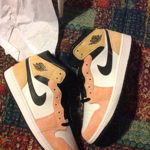 Air Jordan 1 Mid SE Men's Leather & Suede Multicolor Sneakers - 12 - New in Box